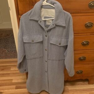Zara Women's Light Blue Utility Jacket